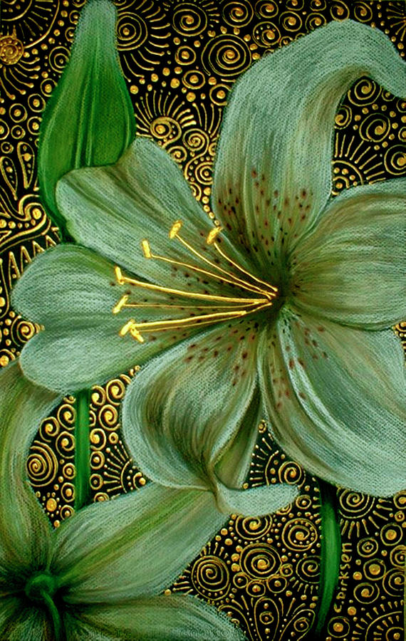 Flower Painting - White Tiger Lilies by Cherie Roe Dirksen