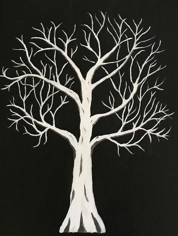 White Tree Painting by Sarah Warman