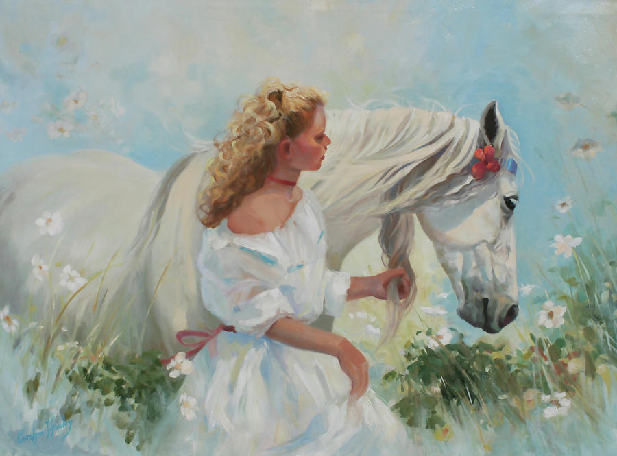 White Velvet Painting by Carolyne Hawley