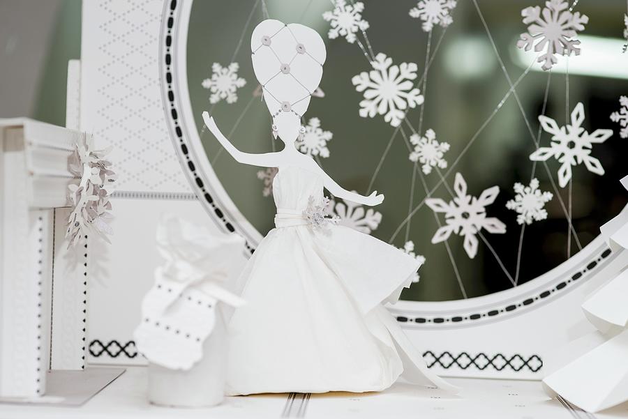 White Wedding Ornaments: Small Bride Figurine Photograph by Rita Newman