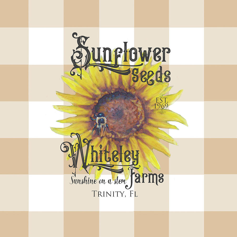Sunflower Seeds Painting - Whiteley Farms-tan by Marnie Bourque