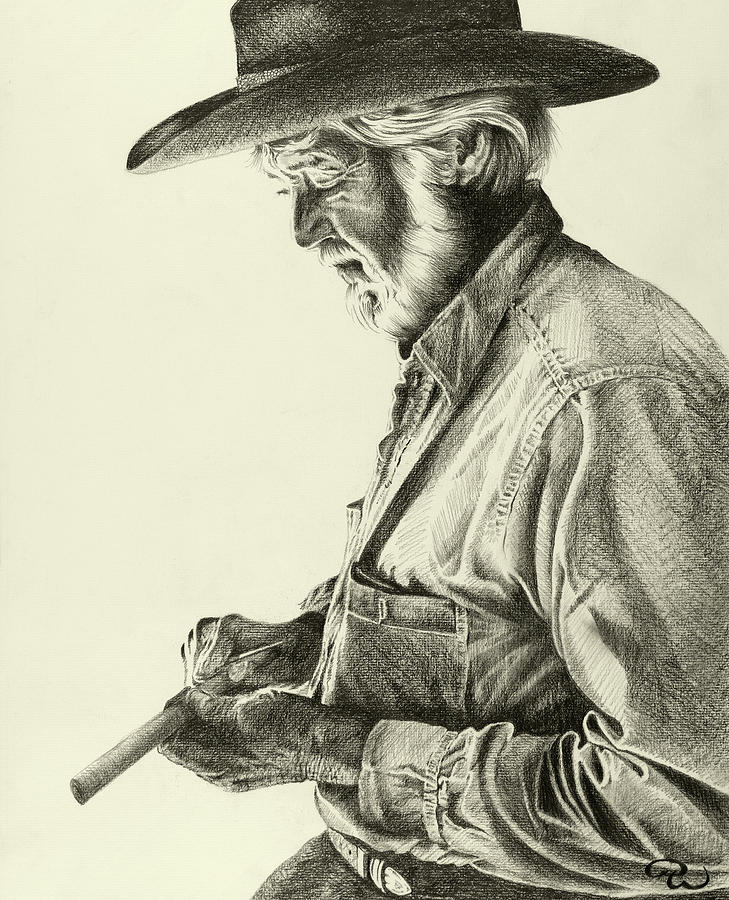 Whittling John Drawing by David Walker Whittling John Drawing by David Walker