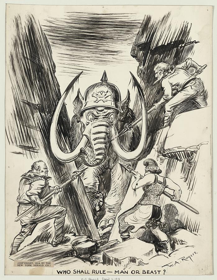 Who Shall Ruleman Or Beast Drawing by William Allen Rogers Who Shall Ruleman Or Beast Drawing by William Allen Rogers
