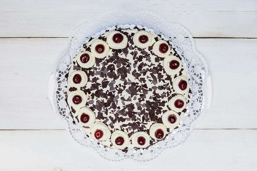 Whole Black Forest Cake top View Photograph by Nils Melzer