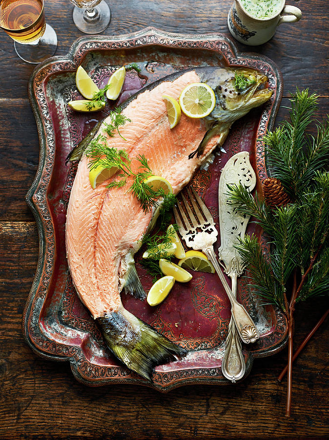 Whole Skinless Baked Salmon Photograph by Dan Jones