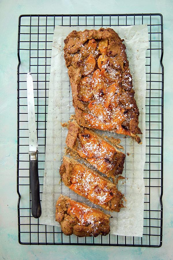 Whole Wheat Cake With Apricots On A Cooling Rack top View Photograph by Patricia Miceli