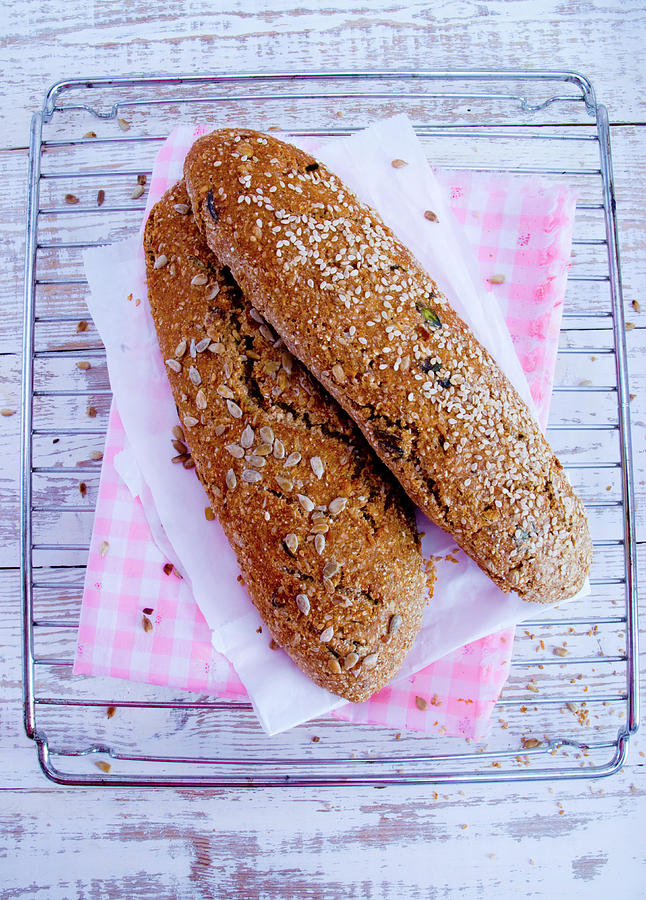 Wholemeal Baguettes With Seeds Photograph by Udo Einenkel