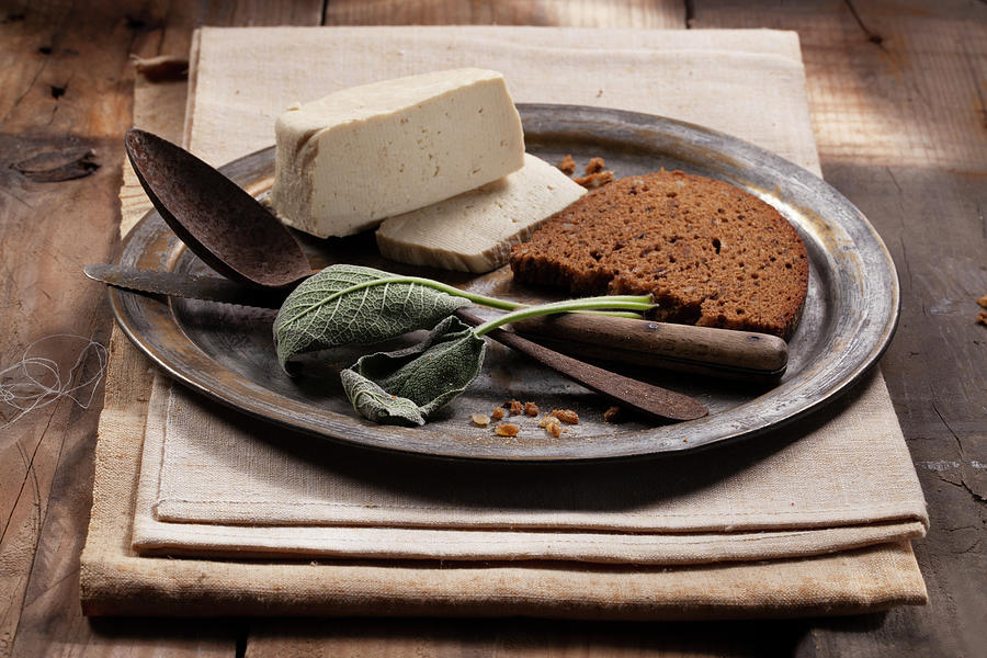 Wholemeal Bread With Tofu And Sage Photograph by Blueberrystudio