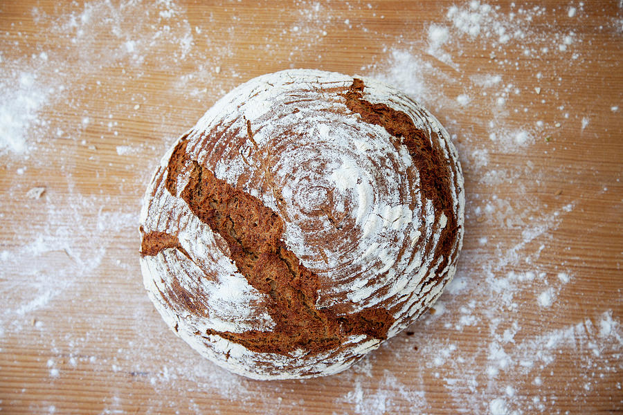 Wholemeal Sourdough Bread With Ground Flax Seeds And Sunflower Seeds Photograph by Julia Skowronek