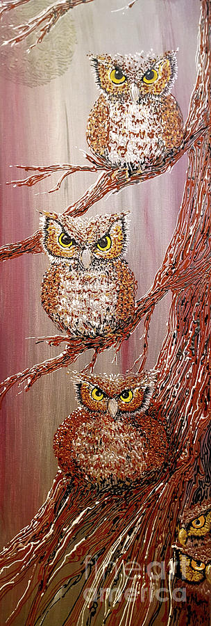 Owl Painting - Whooey Dooey Looey by Cheryle Gannaway
