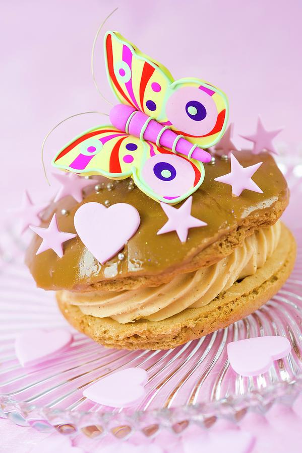 Whoopie Pie With Coffee Glaze, A Butterfly, Hearts And Stars Photograph by Burgess, Jasmine