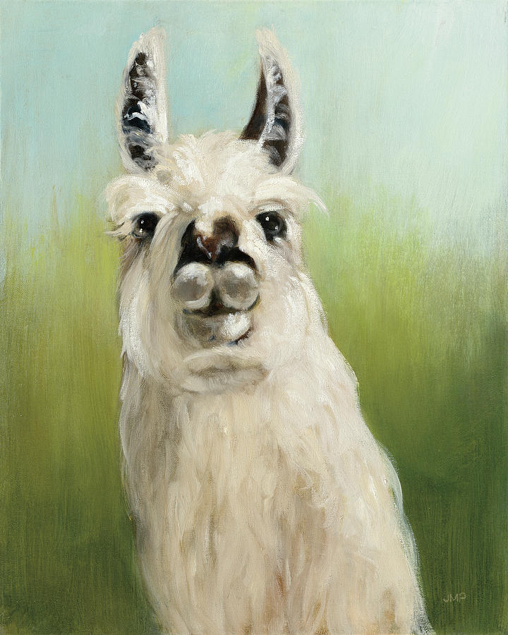 Animals Painting - Whos Your Llama I by Julia Purinton Animals Painting - Whos Your Llama I by Julia Purinton