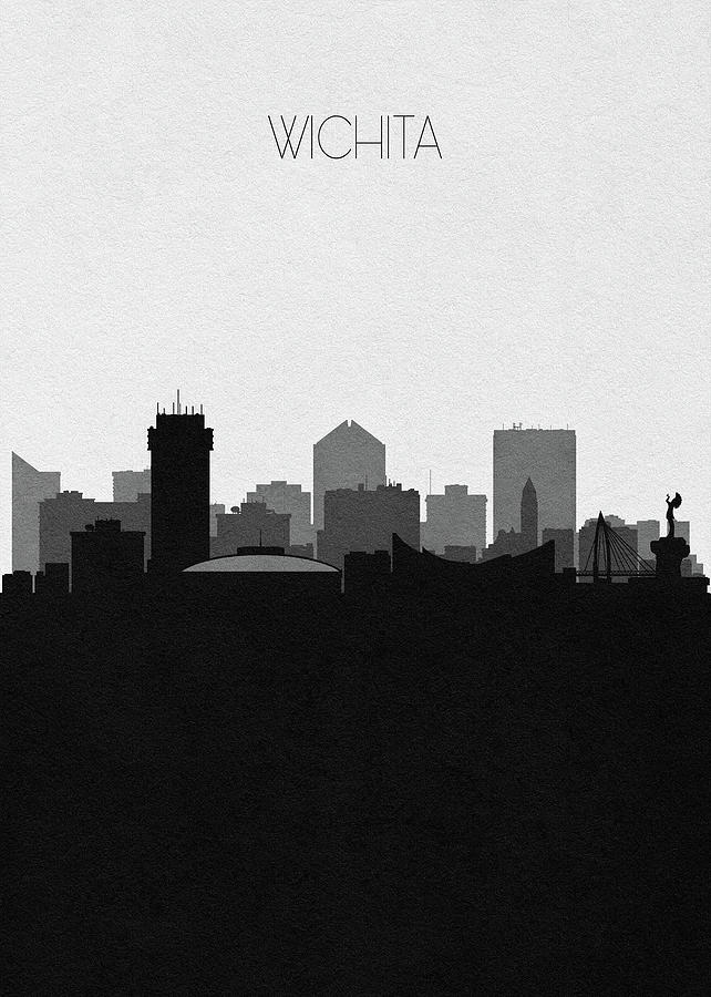 Wichita Digital Art - Wichita Cityscape Art by Inspirowl Design