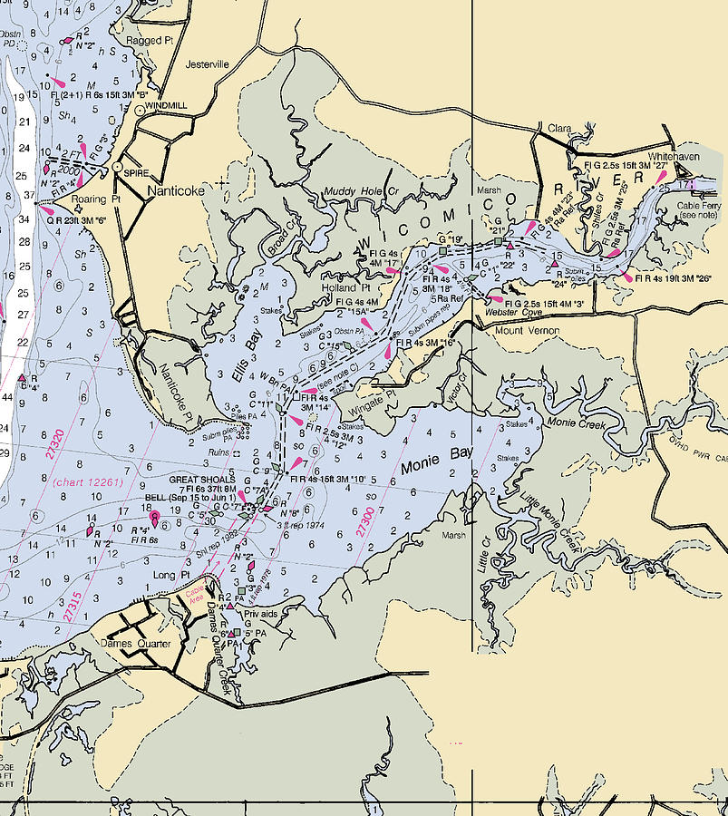 Rivermaryland Nautical Chart Mixed Media by Sea Koast Pixels