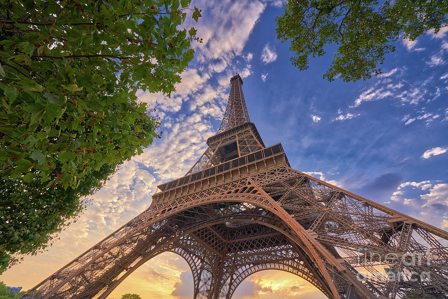Wide Angle Eiffel Tower Shot. Tour Eiffel. Photograph by Laurent Lucuix
