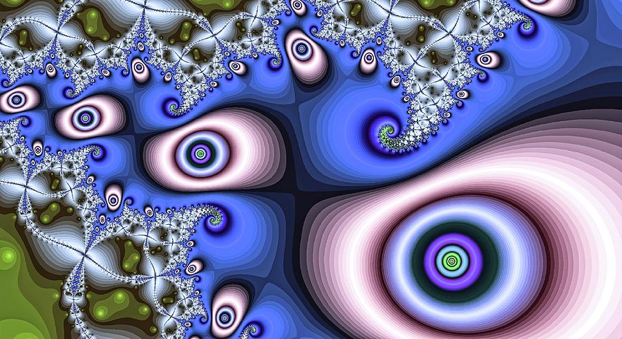 Wide Eyes Abstract Blue Digital Art by Don Northup