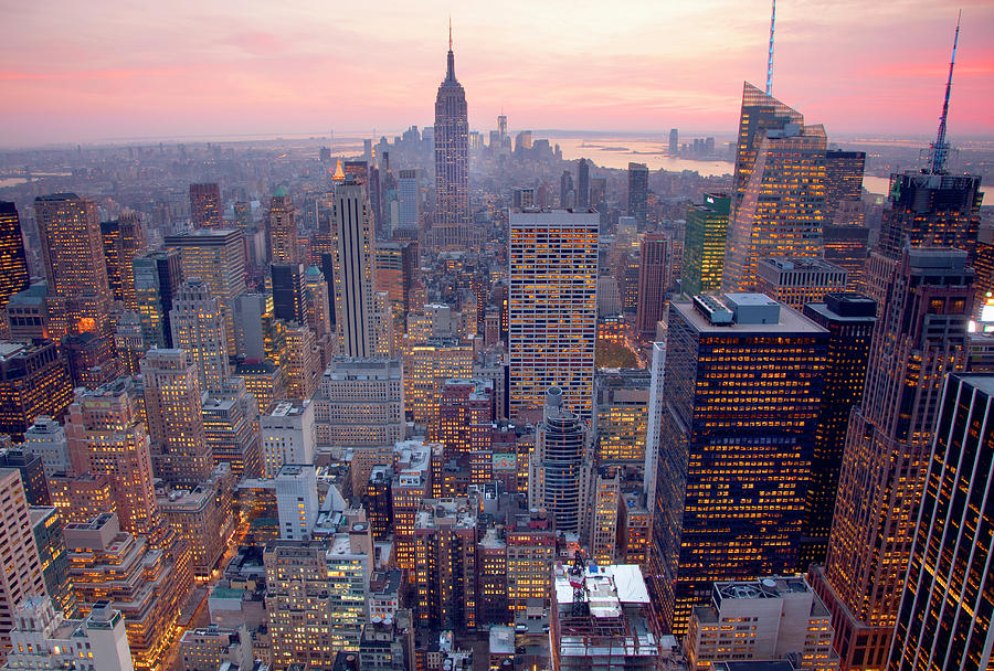 Wide View Of City Buildings Photograph by Grant Faint