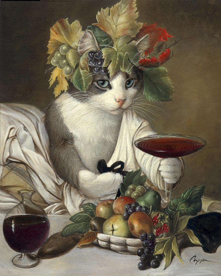 Caravaggio Painting - Widget as Bacchus by Melinda Copper Caravaggio Painting - Widget as Bacchus by Melinda Copper
