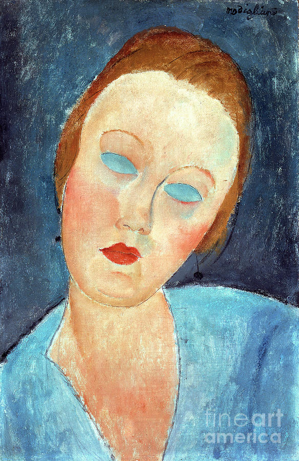 Wife Of The Painter Survage, 1918 Painting by Amedeo Modigliani