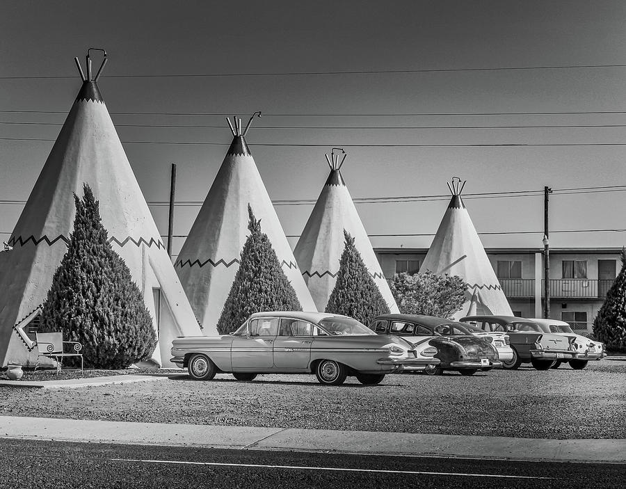 Wigwam Motel Park BW Photograph by Micah Offman
