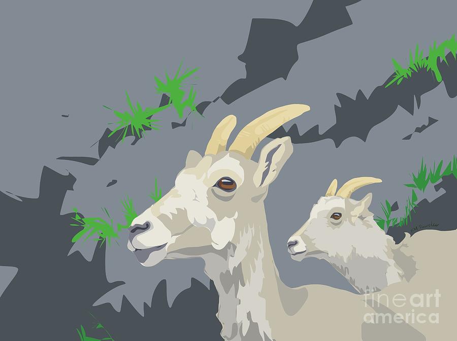 Wild About Goats Digital Art by K M Pawelec