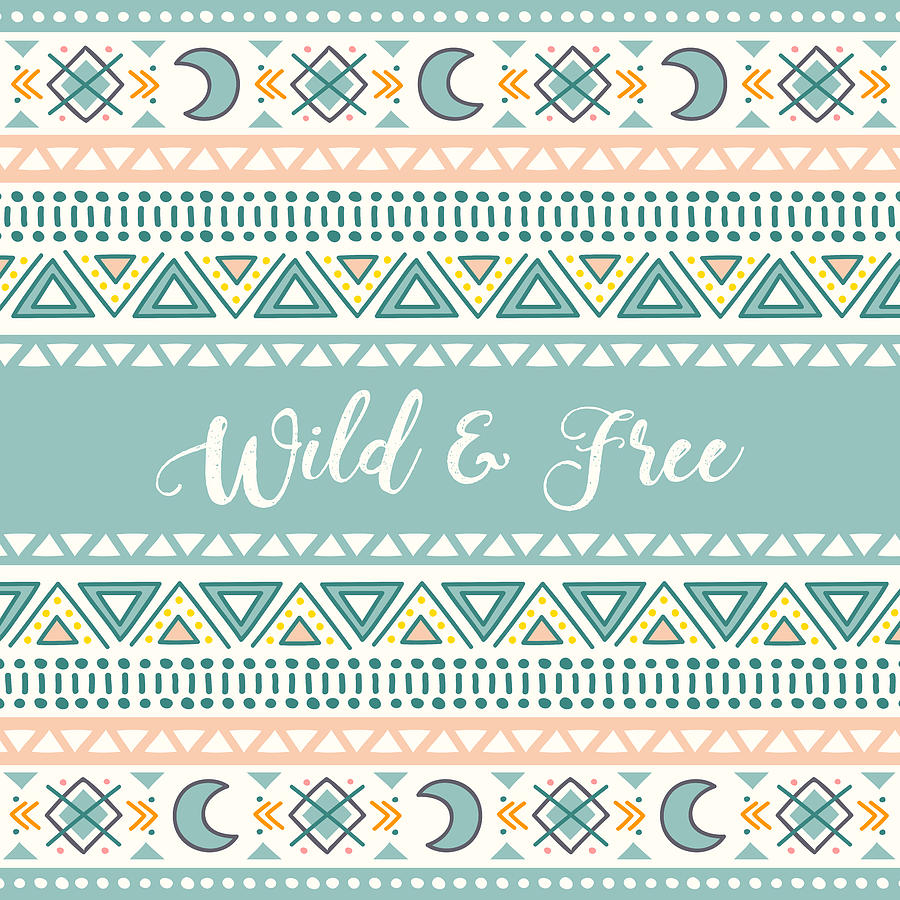 Wild And Free - Boho Chic Ethnic Nursery Art Poster Print by Dadada Shop Wild And Free - Boho Chic Ethnic Nursery Art Poster Print by Dadada Shop