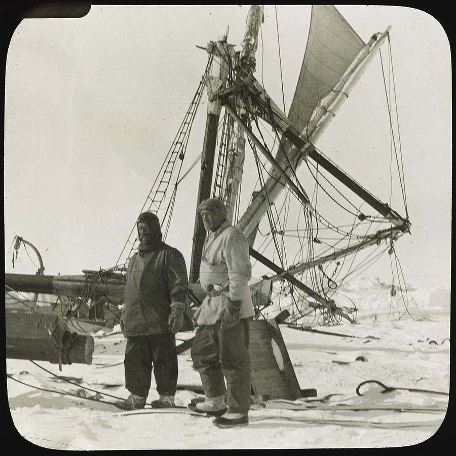 Wild And Shackleton Beside The Wreck Photograph by Royal Geographical Society