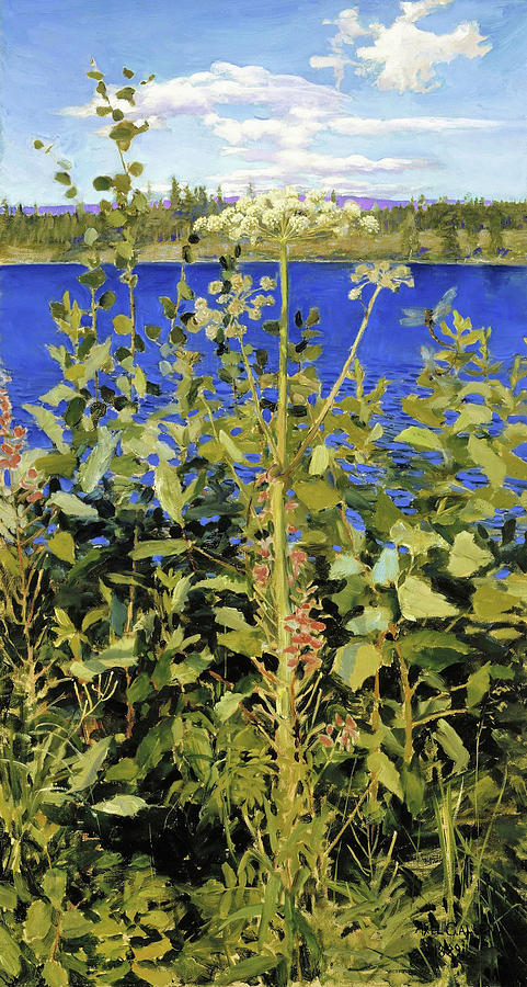 Flower Painting - Wild Angelica - Digital Remastered Edition by Akseli Gallen-Kallela