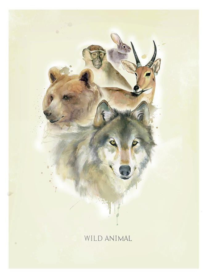 Wild Animal Painting Poster Painting by Tina Zhou