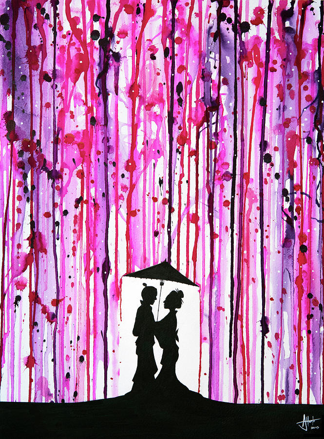 Umbrella Painting - Wild Blossoms by Marc Allante