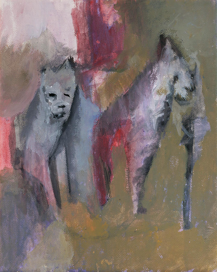 Wild cats Painting by Edgeworth Johnstone