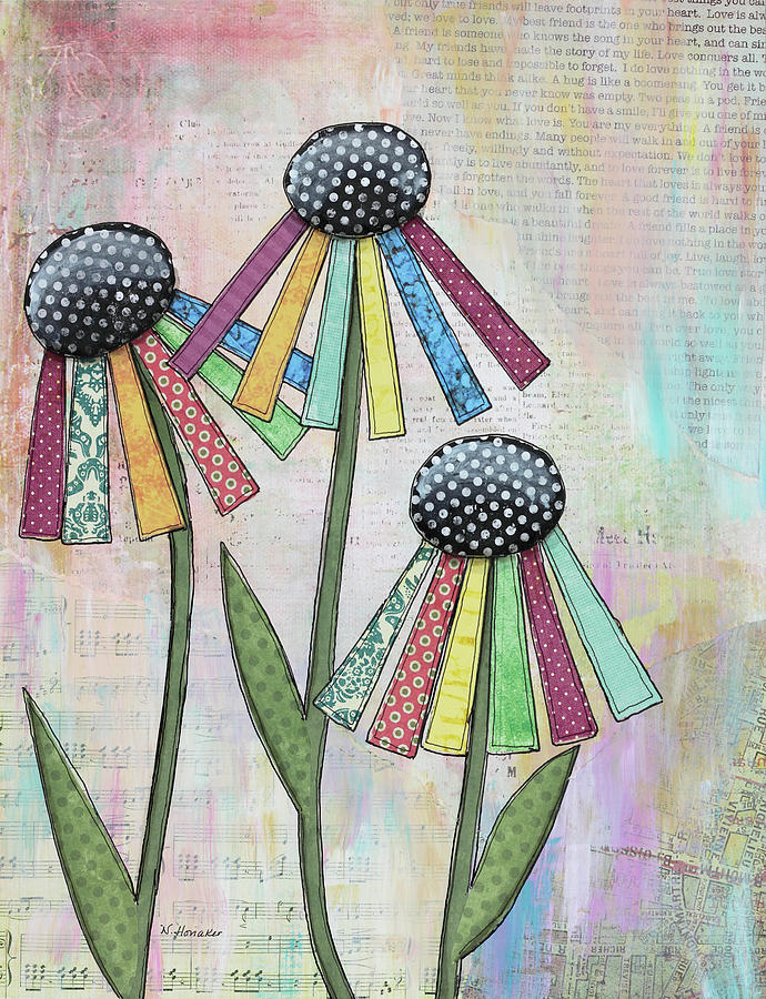 Flower Mixed Media - Wild Daisies by Let Your Art Soar
