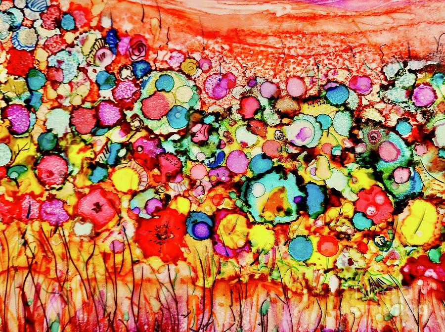Flowerfield Celebration Painting by Patty Donoghue
