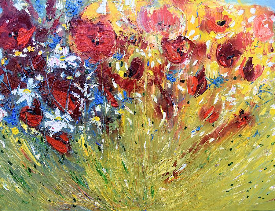 Wild Flowers Painting by Evelina Popilian