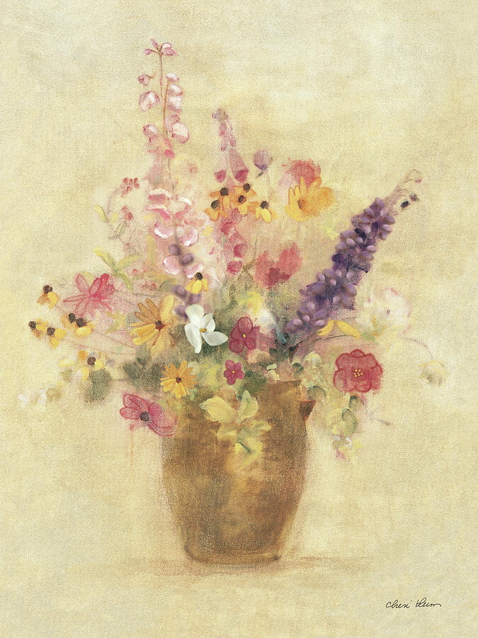 Wild Flowers In Vase I Painting by Cheri Blum Wild Flowers In Vase I Painting by Cheri Blum