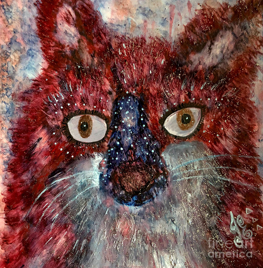 Wild Fox Painting by Julie Engelhardt Wild Fox Painting by Julie Engelhardt