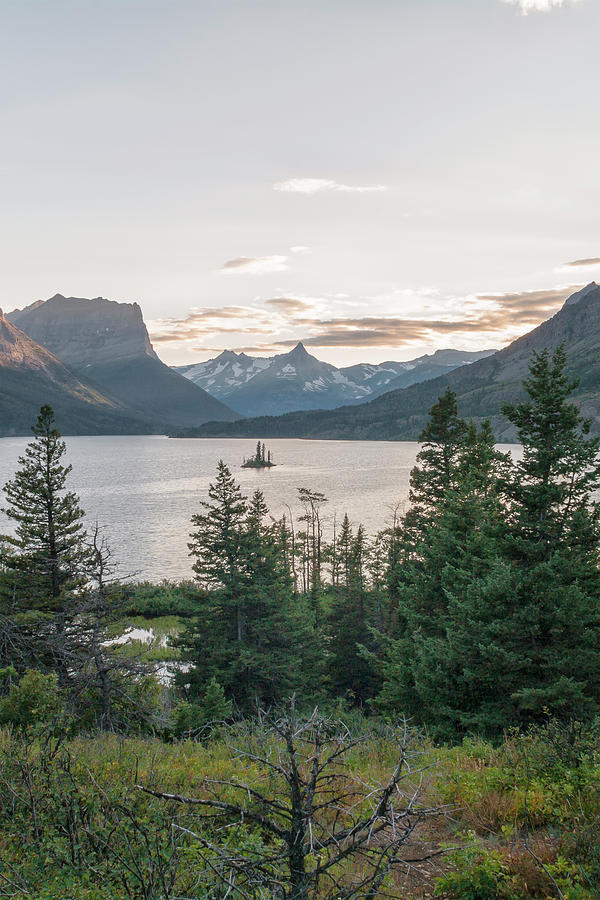 Wild Goose Island Sunset 2 - Glacier National Park Montana Photograph by Brian Harig