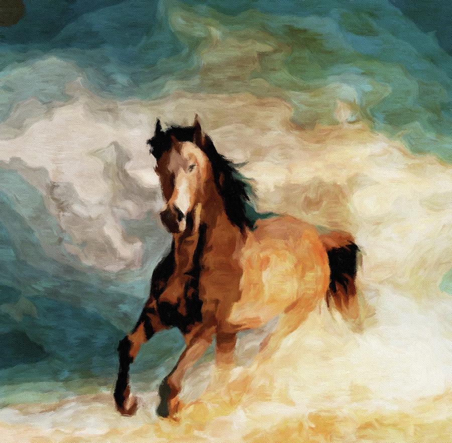 Wild Horse Digital Art by Lawrence Allen