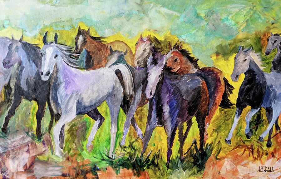 Wild Horses Painting by Albert Seidl - Fine Art America