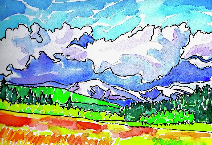 Wild Iris Meadow Painting by Dan Miller
