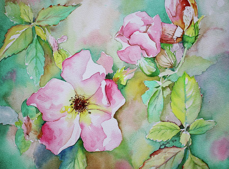 Wild Pink Roses Painting by Jelly Starnes - Fine Art America