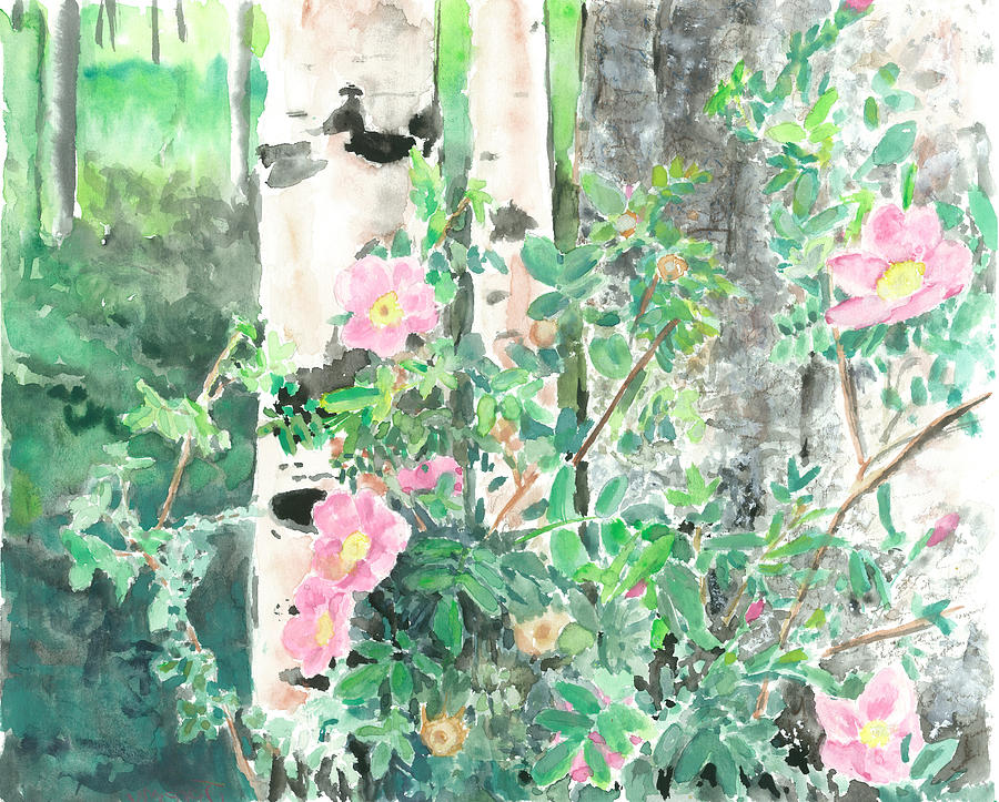 Wild Rose Painting by Jeremy Robinson