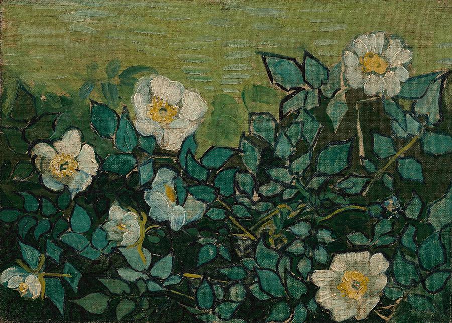 Wild Roses. Painting by Vincent van Gogh -1853-1890-