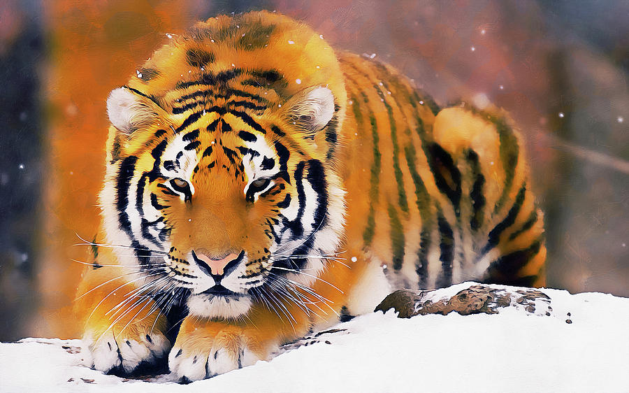 Wild Tiger - 01 Painting by AM FineArtPrints