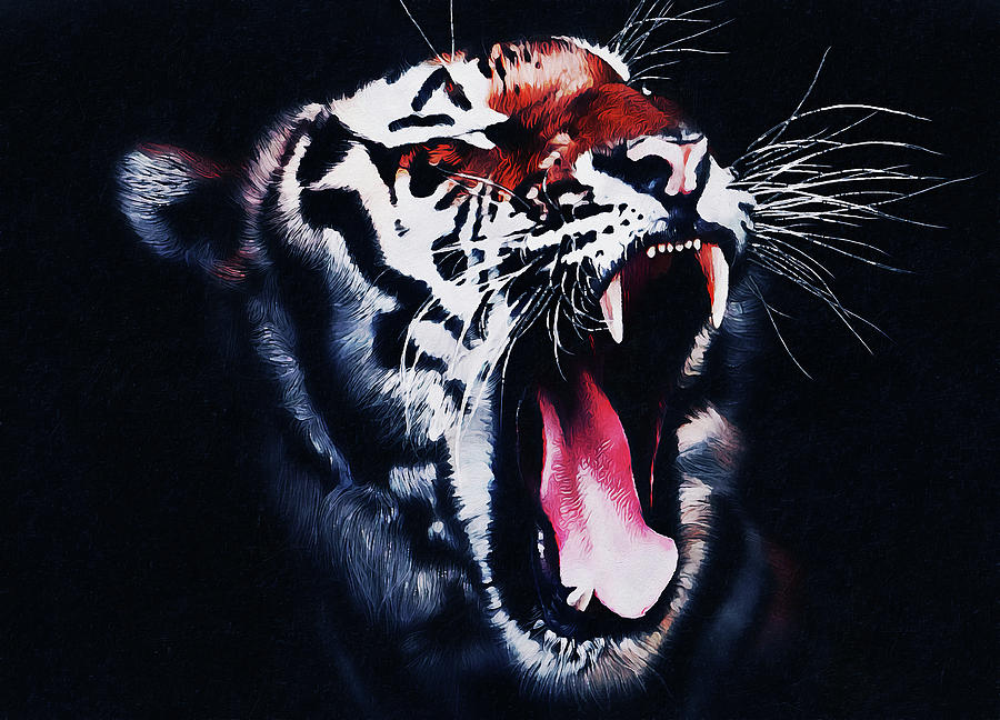 Wild Tiger - 03 Painting by AM FineArtPrints