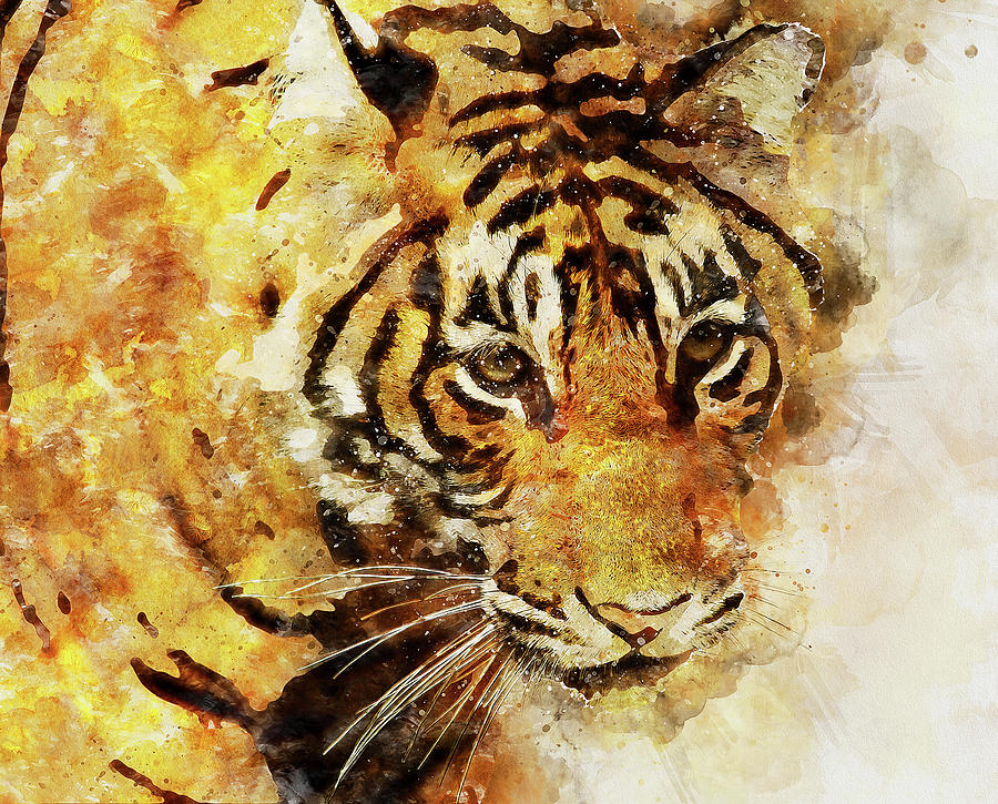 Wild Tiger - 13 Painting by AM FineArtPrints