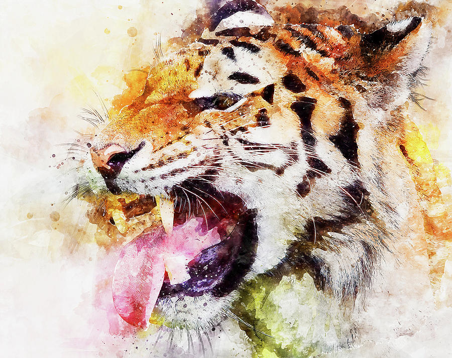 Wild Tiger - 15 Painting by AM FineArtPrints