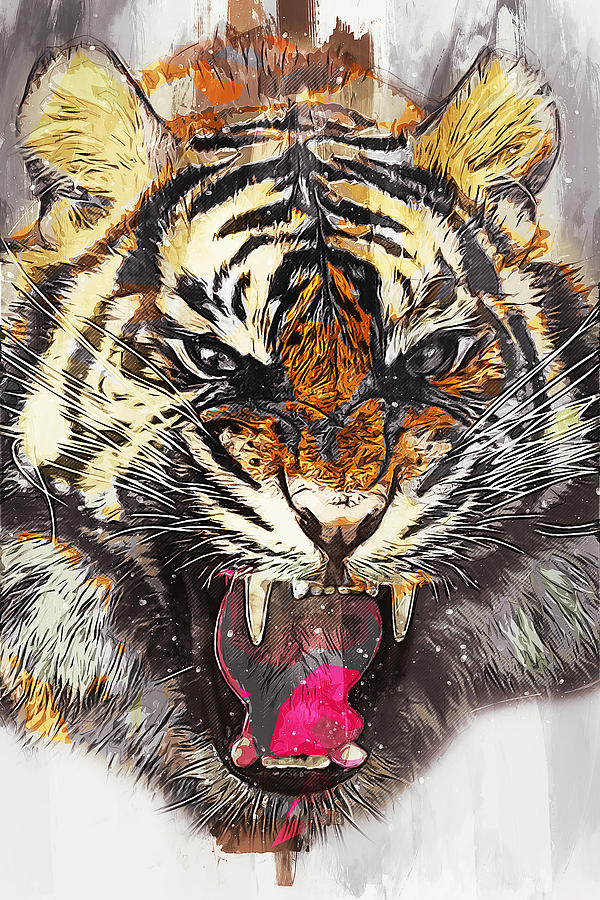 Wild Tiger - 21 Painting by AM FineArtPrints
