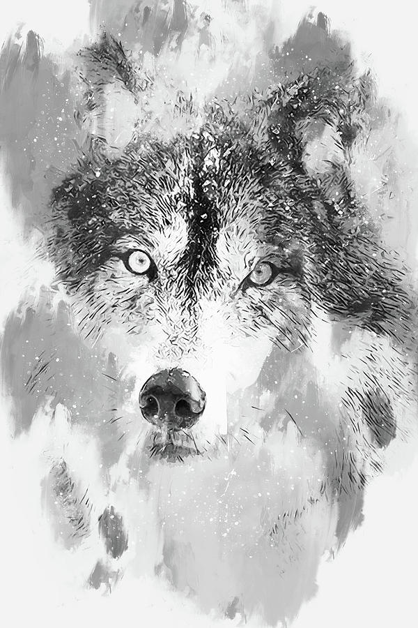 Wild Wolf - 02 Painting by AM FineArtPrints