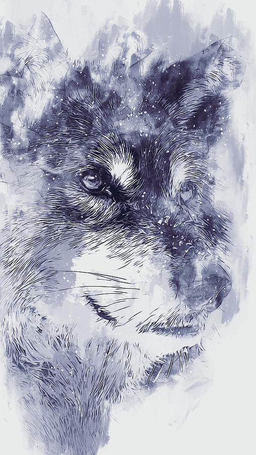 Wild Wolf - 04 Painting by AM FineArtPrints